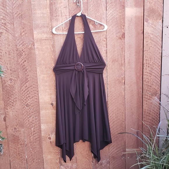 Women's Size L Brown Halter dress - Picture 1 of 4